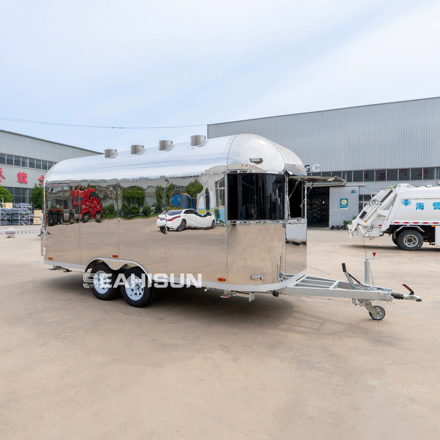 Airstream 304 Edelstahl Food Truck Mobiler Eiscreme Hot Dogs Catering Van Food Trailer zum Verkauf