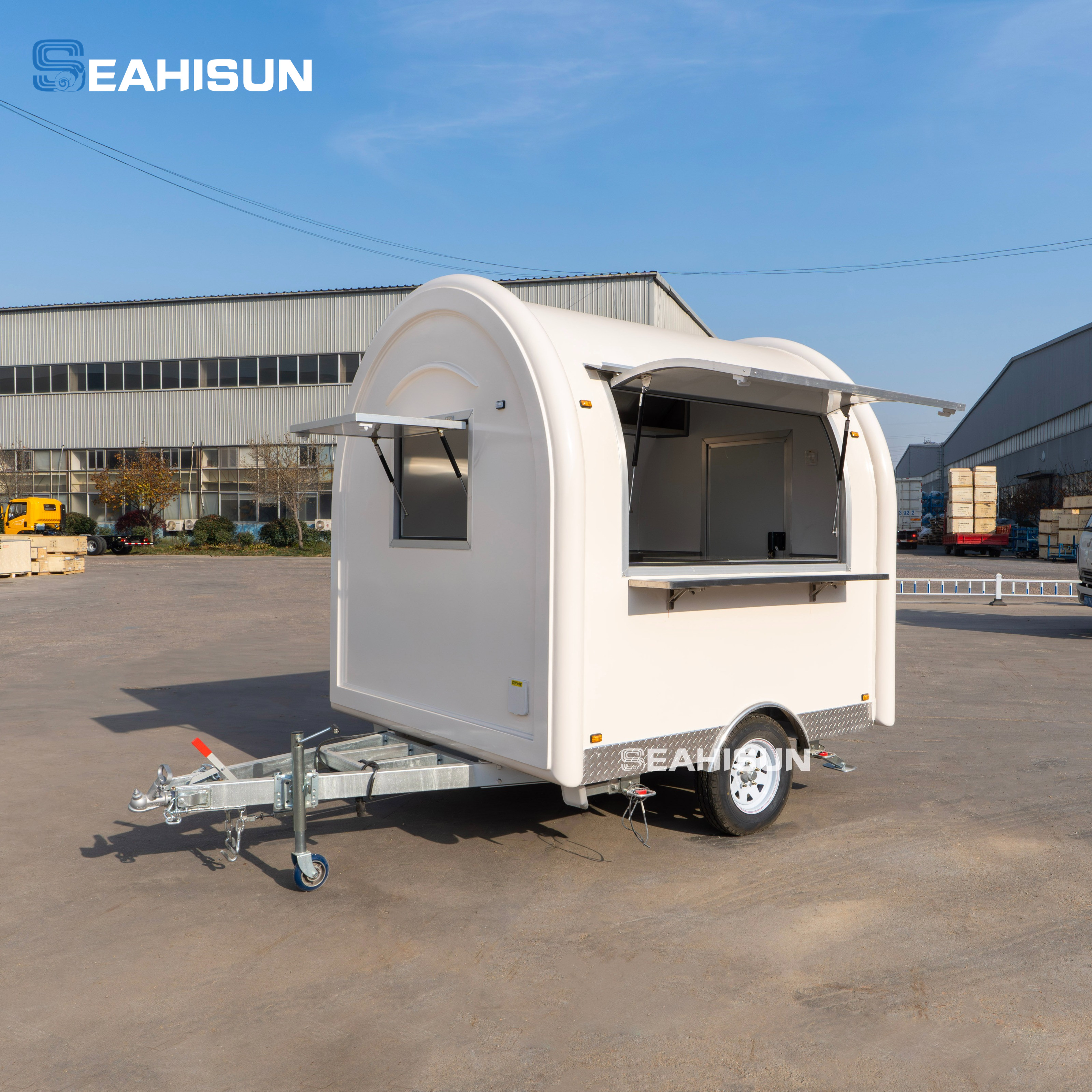 Seahisun Custom Vintage-Stil mobiler Speiseanh&auml;ngerwagen f&uuml;r Eiscreme, frittierte Snacks, integrierte Stromversorgung, rostbest&auml;ndig, mobiles Catering
