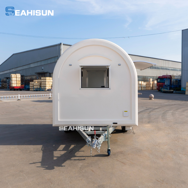 Seahisun مخصص خمر نمط عربة طعام متنقلة عربة الآيس كريم الوجبات الخفيفة المقلية العميقة المدمج في السلطة مقاومة الصدأ المحمول التموين