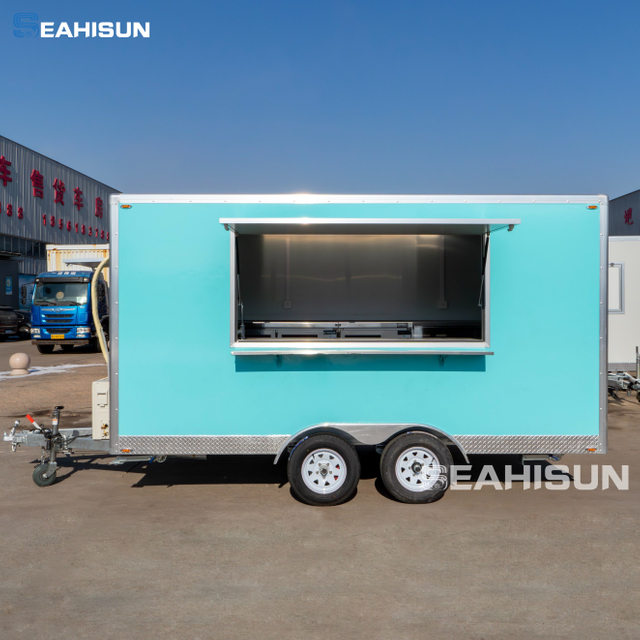 Multifunctional Commercial Catering Food Trailer me&eth; LED fyrir Snarl Mat Mobile Eldh&uacute;s &Uacute;ti Notkun Au&eth;veld notkun