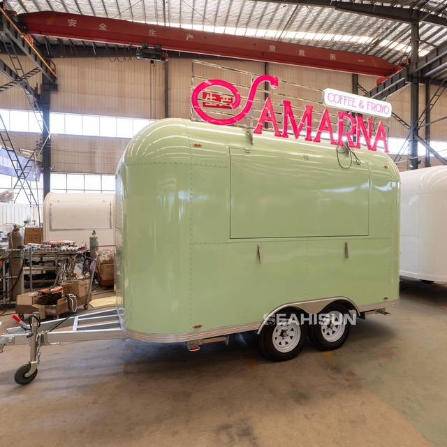 Aanpasbaar nieuw model mobiele winkel ijsvoedsel bestelwagen vrachtwagenaanhangwagen voor koffie-ijs en hamburgers verkoop