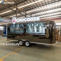 Cami&oacute;n de comida m&oacute;vil de acero inoxidable negro de venta caliente