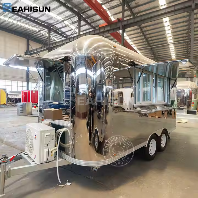 Remorque alimentaire Airstream en acier inoxydable avec miroir personnalisable haut de gamme SMA-5000 