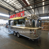 M&oacute;vil personalizado Street Kitchen Coffee Snack Helado Hot Dog Cocina de viaje de acero inoxidable Airstream Food Truck Trailer con equipo para la venta