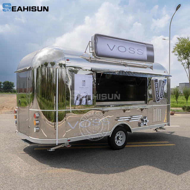 Hoogwaardige Airstream-voedselaanhangwagen voor mobiel voedsel